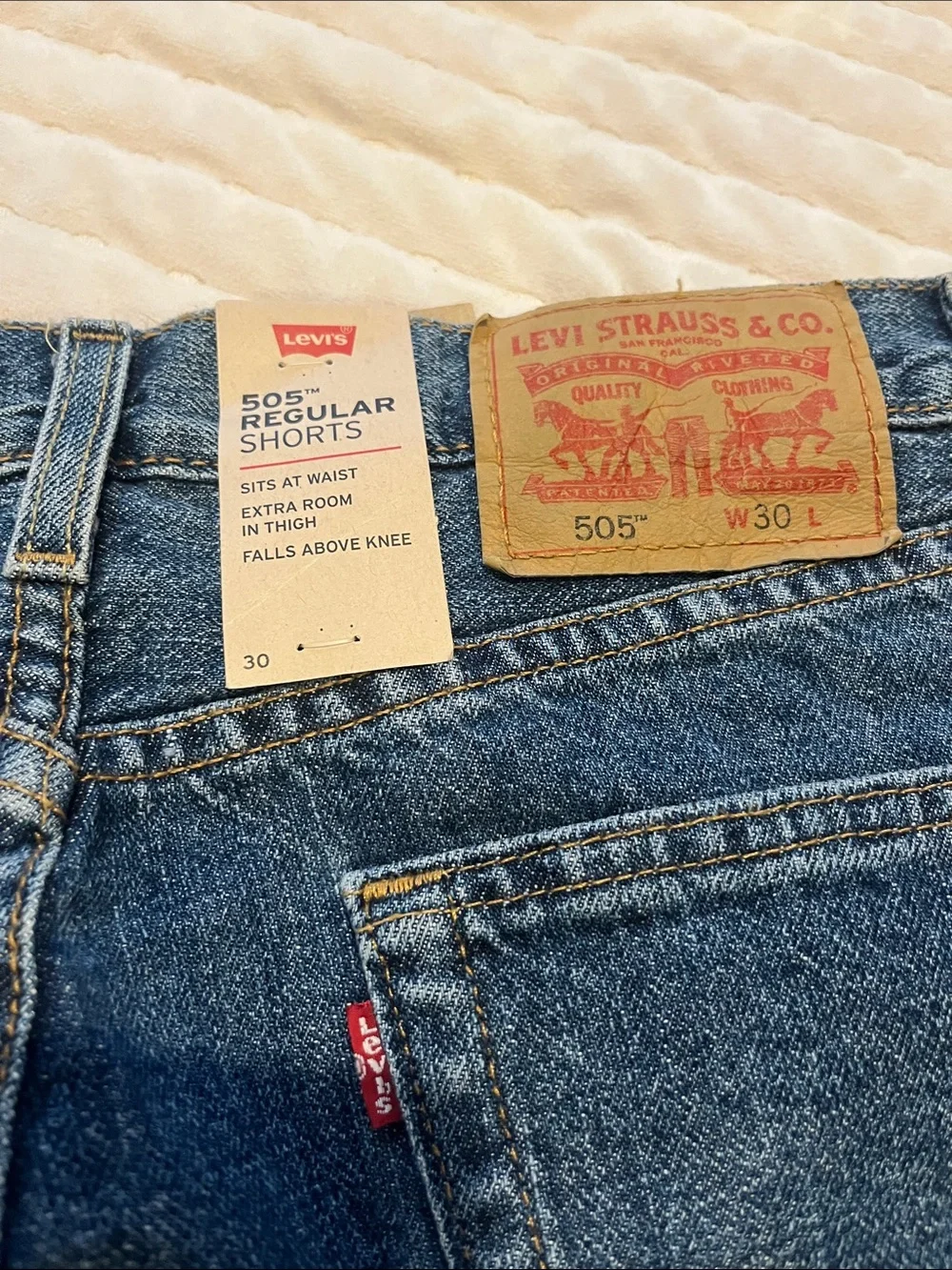 Levi's Men's Dark Blue Denim Jean Shorts with Tag